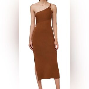 House of Harlow 1960 One-Shoulder Brown Dress size small